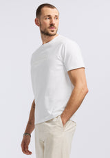 Buffalo David Bitton Tomba Men's Graphic T-Shirt with Raised Logo Print color WHITE