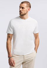 Tomba Men's Graphic T-Shirt with Raised Logo Print, White - BM24728