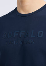 Buffalo David Bitton Tomba Men's Graphic T-Shirt with Raised Logo Print color WHALE