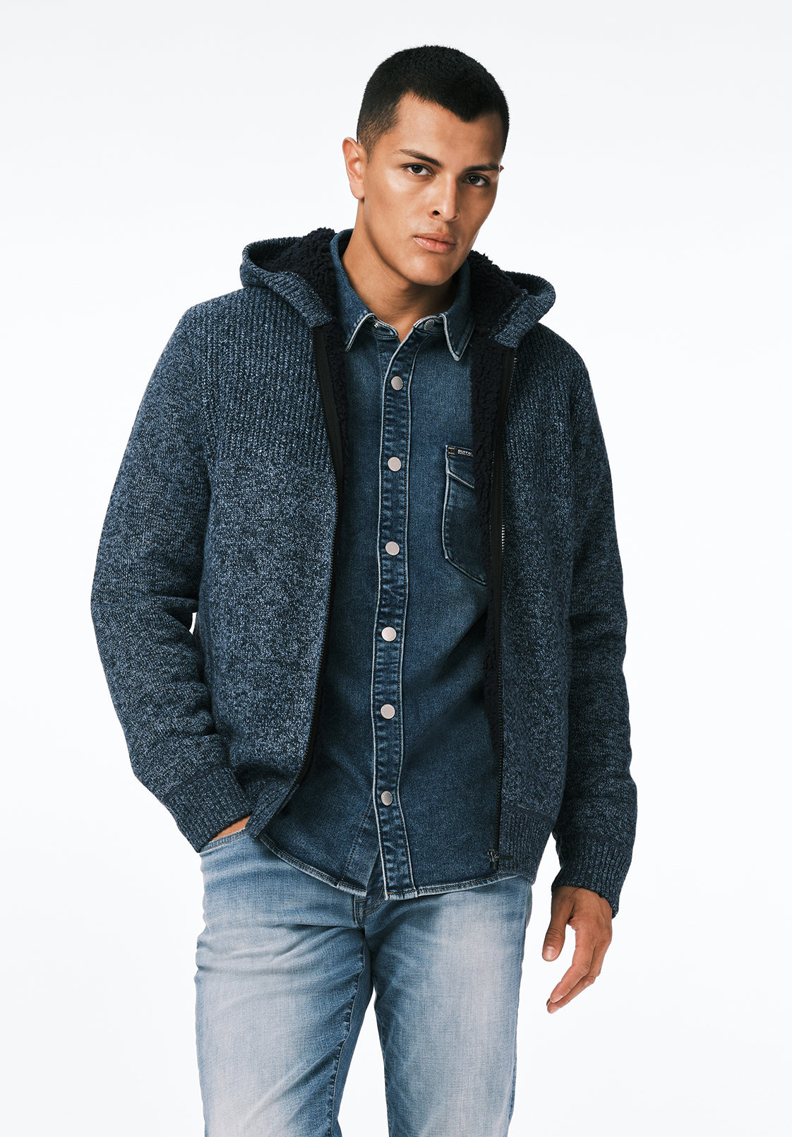Walmick Sherpa Lined Full-Zip Sweater Hoodie – Buffalo Jeans