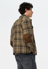 Jaceko Men's Sherpa-Lined Plaid Shirt Jacket color FERN