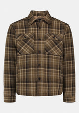 Jaceko Men's Sherpa-Lined Plaid Shirt Jacket color FERN