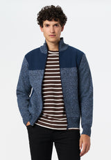 Wando Men's Relaxed Full-Zip Knit Jacket color WHALE
