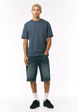 Buffalo David Bitton Kellen Men’s Textured Knit Tee COLOR Vintage Indigo