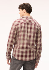 Buffalo David Bitton Saroz Men's Plaid Long Sleeve Shirt, Decadent Chocolate