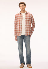 Buffalo David Bitton Saroz Men's Plaid Long Sleeve Shirt, Coconut Shell
