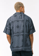 Buffalo David Bitton Sandro Men’s Printed Short Sleeve Camp Shirt COLOR Mirage