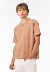 Buffalo David Bitton Kandor Men’s Short Sleeve Henley COLOR Roebuck