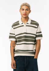 Buffalo David Bitton Wildero Men's Short Sleeve Sweater Polo COLOR Army Green