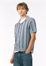 Buffalo David Bitton Waldir Men’s Short Sleeve Sweater Shirt COLOR Faded Denim