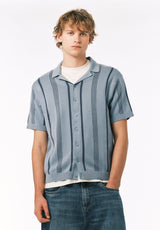 Buffalo David Bitton Waldir Men’s Short Sleeve Sweater Shirt COLOR Faded Denim