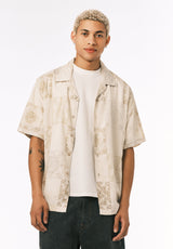 Buffalo David Bitton Sandro Men’s Printed Short Sleeve Camp Shirt COLOR Boulder