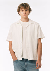 Buffalo David Bitton Soriel Men’s Short Sleeve Shirt COLOR Milk