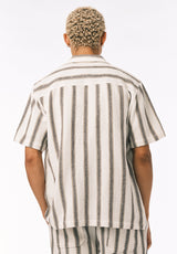 Buffalo David Bitton Soriel Men’s Short Sleeve Striped Shirt COLOR Milk