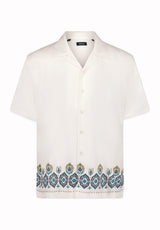 Buffalo David Bitton Sandro Men’s Short Sleeve Printed Camp Shirt COLOR Milk