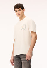 Buffalo Men T-Shirts White Knit Tees Short Sleeve Crew Neck Short Sleeve