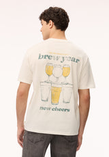 Buffalo Men T-Shirts White Knit Tees Short Sleeve Crew Neck Short Sleeve
