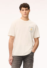 Buffalo Men T-Shirts White Knit Tees Short Sleeve Crew Neck Short Sleeve