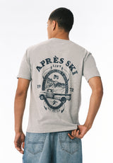 Tarma Men’s Graphic T-Shirt with Après Ski Print, Heather Grey - BM24820