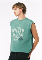 Buffalo David Bitton Kurt Men’s Cropped Graphic Tank COLOR Gossamer Green
