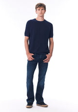 Wipped Men's Textured Knit Short-Sleeve Sweater Tee, Whale - BM24868