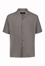 Buffalo David Bitton Koddy Men’s Textured Striped Short Sleeve Boxy Knit Shirt COLOR Meteorite