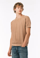 Buffalo David Bitton Wipped Men’s Short Sleeve Sweater Tee COLOR Roebuck