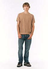 Buffalo David Bitton Wipped Men’s Short Sleeve Sweater Tee COLOR Roebuck
