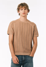 Buffalo David Bitton Wipped Men’s Short Sleeve Sweater Tee COLOR Roebuck