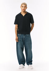 Buffalo David Bitton Wotex Men’s Short Sleeve Sweater Polo COLOR Midnight Blue