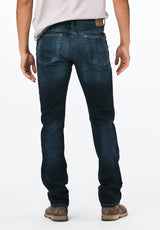 Slim Ash Men's Jeans, Contrast Whiskered Indigo - BM26024