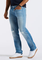 Buffalo David Bitton Straight Six Men's Distressed Jeans Color INDIGO