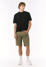 Buffalo David Bitton Relaxed Straight Dean Men's Freedom Flex Shorts COLOR Olive