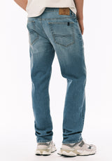 Buffalo David Bitton Relaxed Straight Driven Men’s Jeans Whiskered and Crinkled