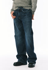 Loose Fit Matt Men's Jeans, Used And Worn Indigo - BM26157