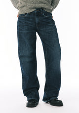 Loose Fit Matt Men's Jeans, Used And Worn Indigo - BM26157