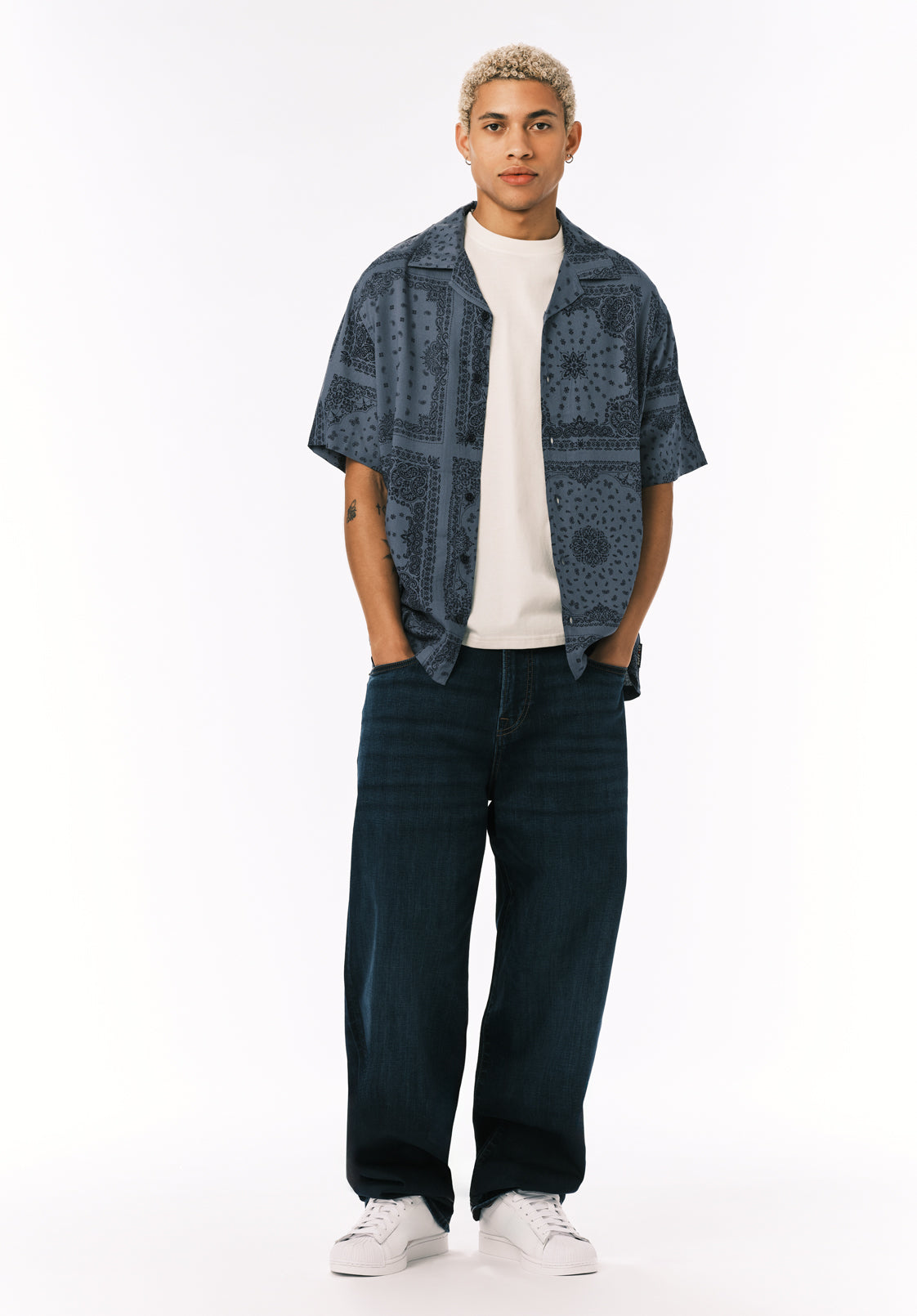 Mikey Men's Baggy Fit Jeans, Whiskered And Worn – Buffalo Jeans