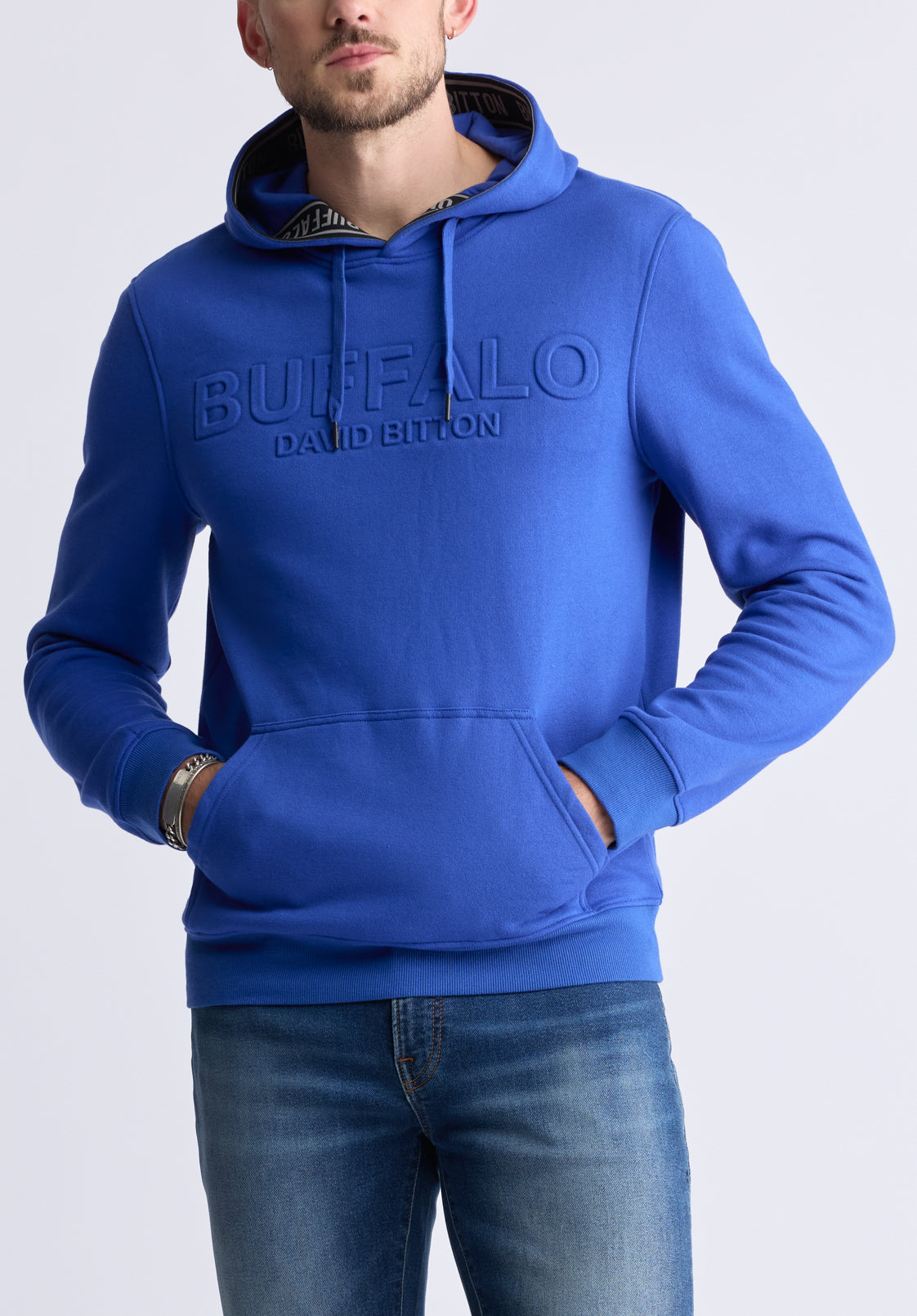 Fadol Men's Embossed Logo Hooded Sweatshirt, Blue - BPM13610V – Buffalo  Jeans