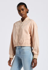 Buffalo David Bitton Pyper Women's Cropped Zip-Up Jacket Color CAMEO ROSE