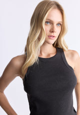 Buffalo David Bitton Regine Women's Ribbed Tank Top, Carbon black - KT0119H