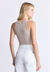 Buffalo David Bitton Regine Women's Ribbed Tank Top, Flax beige - KT0119H