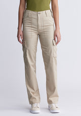 High Rise Loose Straight Jane Women's Pants, Beige - BL15975