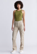High Rise Loose Straight Jane Women's Pants, Beige - BL15975