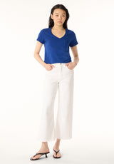 Moxie Women's Slub Knit V-Neck T-Shirt, Sodalite Blue - KT0179P