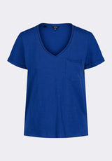 Buffalo David Bitton Moxie Women's Slub Knit V-Neck T-Shirt Color SODALITE BLUE