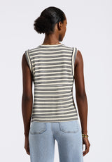 Buffalo David Bitton Elayne Women’s Striped Sleeveless Top Color MARSHMALLOW