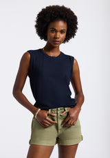 Buffalo David Bitton Elayne Women’s Sleeveless Top Color PEACOAT