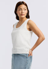 Buffalo David Bitton Thurryn Women's Textured Rib Knit Tank Top color BLANC