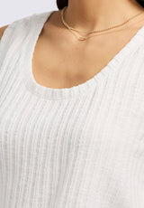 Buffalo David Bitton Thurryn Women's Textured Rib Knit Tank Top color BLANC