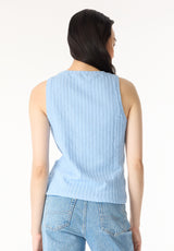Buffalo Women Tanks Blue Knit Tanks Versatile Layering Tank Ribbed Knit Texture